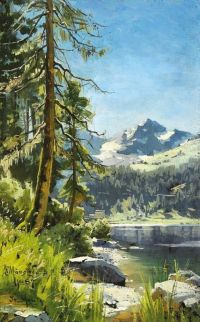 Monsted Peder Summer Day At St. Moritz 1887 canvas print