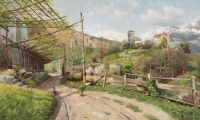 Monsted Peder Summer Day In The Mountains At Meran canvas print