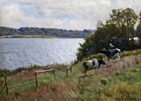 Monsted Peder Summer Landscape With Cows canvas print