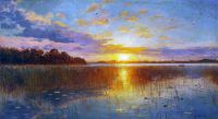 Monsted Peder Sunset Over A Danish Fiord. At Dusk 1901 canvas print