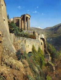 Monsted Peder Temple Of The Sibyl At Tivoli 1884 canvas print