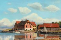 Monsted Peder The Harbour In Norsminde 1878 canvas print