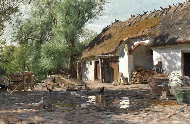 Monsted Peder The Laundry Is Being Washed A Summer Day Outside The Farmhouse 1904 canvas print