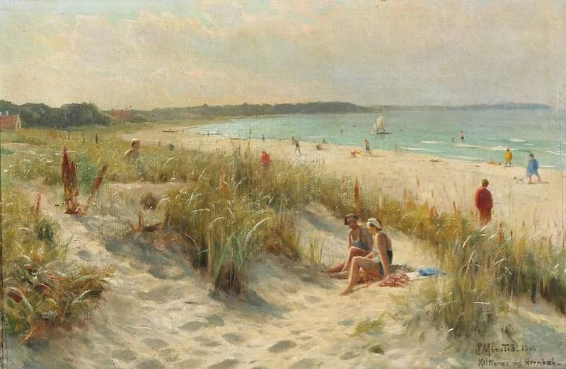 Monsted Peder View From Hornb K Beach 1935 canvas print