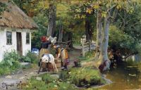 Monsted Peder Washing Day 1883 canvas print