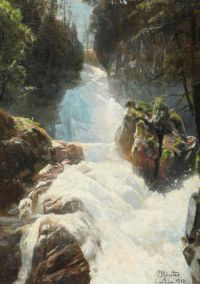 Monsted Peder Waterfall At Gastein 1912