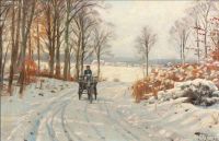 Monsted Peder Winter Forest With Horse Carriage 1932 canvas print
