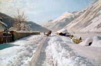 Monsted Peder Winter In Ponte Campovasto Switzerland canvas print