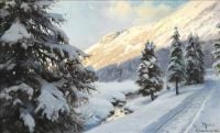 المناظر الطبيعية الشتوية في Monsted Peder في Morteratsch في سويسرا 1920