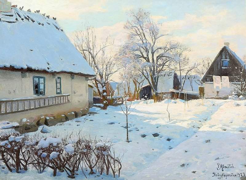Monsted Peder Winter Landscape From Brondbyvester Denmark canvas print