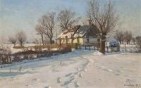 Monsted Peder Winter Landscape From Vallensb K 1922 canvas print