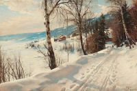 Monsted Peder Winterscene From Vignaes 1916 canvas print