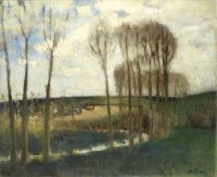 Montezin Pierre Landschaft mit Pappeln um 1920