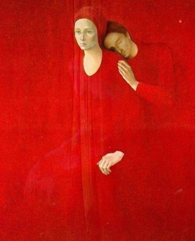 Tableaux sur toile, reproduction de Montserrat Gudiol Lovers C.1970