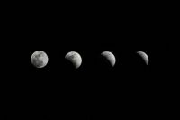 Mondphasen Schwarz-Weiß-Druck