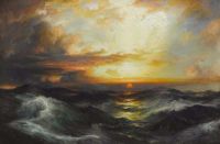 Moran Thomas Setting Sun At Sea 1907