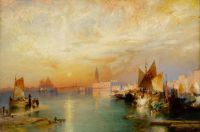 Moran Thomas Sonnenuntergang Santa Maria und der Herzogspalast Venedig 1902