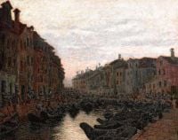 Morbelli Angelo View Of Burano 1910