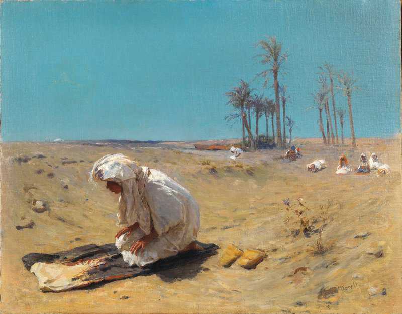 Morelli Domenico Prayer In The Desert 1882 canvas print