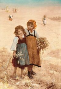Morgan Frederick Sisters In The Field canvas print