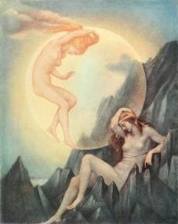 Morgan William De The Sleeping Earth And Wakening Moon Ca. 1905 10 canvas print
