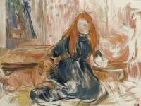Morisot Berthe Fillete Jouant Avec Un Chien 1892 canvas print