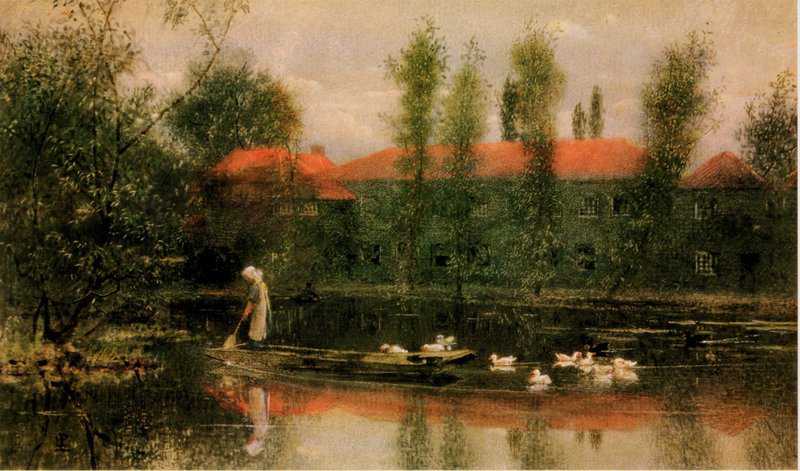 Morris William The Pond At William Morris S Works At Merton canvas print