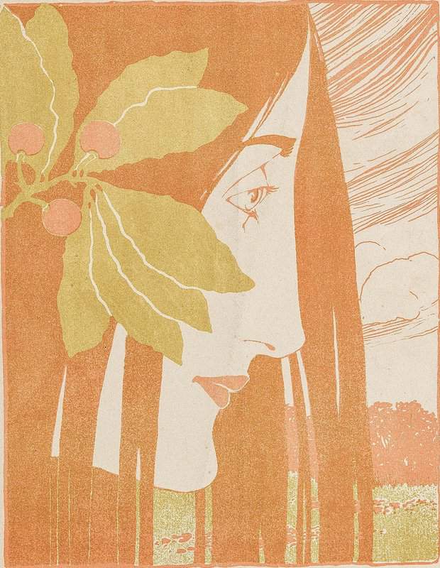 Moser Koloman A Decorative Stain In Red And Green canvas print