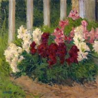 Moser Koloman Flowers Before A Garden Fence 1909 canvas print