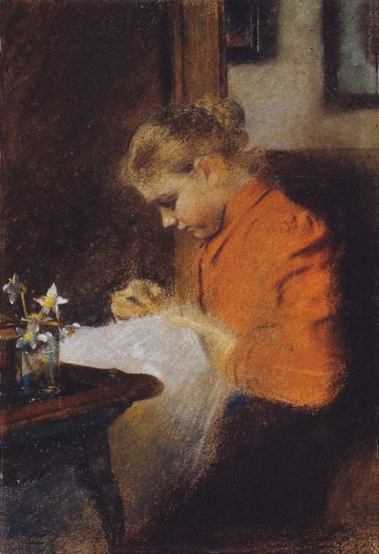 Moser Koloman Leopoldine Steindl Moser The Artist S Sister Sewing canvas print