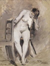 Moser Koloman Weiblicher Akt Im Atelier 1892 canvas print