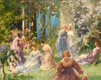 Mostyn Dorothy Ladies In A Garden canvas print