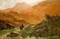 Mostyn Dorothy Mountain Landscape With Figures canvas print