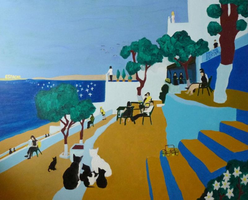 Moutin Bernard Le De Troit De Gibraltar Vu Depuis Le Cafe Hafa A Tanger canvas print