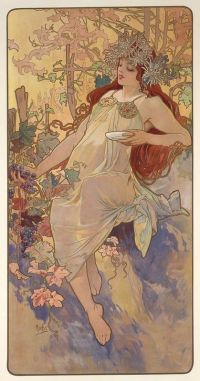 Mucha Alphonse Autumn Automne dalla serie The Four Seasons Or Les Saisons 1896