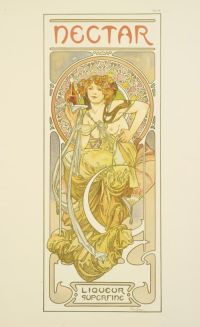 موتشا ألفونس وثائق ديكورات نكتار 1902 قماش طباعة