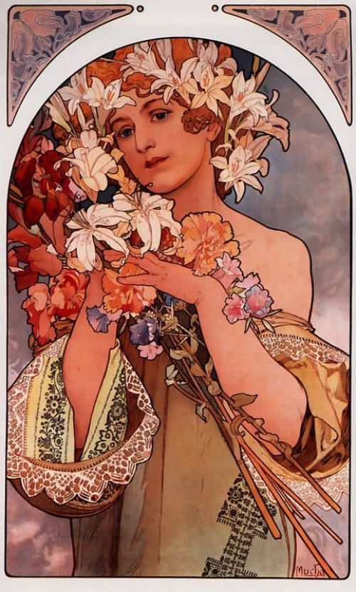 Mucha Alphonse Flower 1897 canvas print