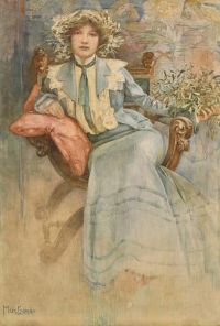 Mucha Alphonse Mistletoe. Portrait Of Mme Mucha 1903 canvas print