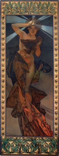 موتشا ألفونس مورنينغ ستار 1902 قماش مطبوع