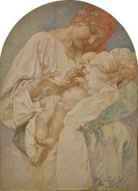 Mucha Alphonse Mother And Child canvas print