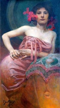 Mucha Alphonse Portrait Of A Lady canvas print