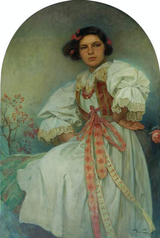 Mucha Alphonse Portrait Of Eliska Pol Vkova 1932 canvas print
