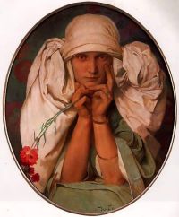 Mucha Alphonse Retrato de la hija de Mucha Jaroslava Ca. 1927 1935