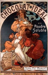 쇼콜라 아이디얼 1897을 위한 무하 알폰스 포스터