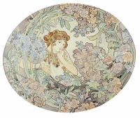 Mucha Alphonse Woman Surrounded With Flowers