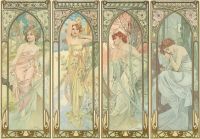 Mucha Times Of The Day canvas print