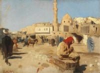 Muller Leopold Carl Rumele Square With The Sultan Hassan Mosque Cairo