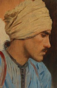 Muller Leopold Carl Study Of An Oriental Head canvas print