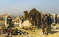 Muller Leopold Carl The Camel Market Cairo Ca. 1886 canvas print