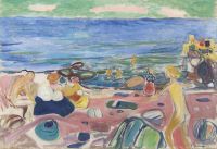Munch Edvard Bathing Scene From Asgardstrand canvas print